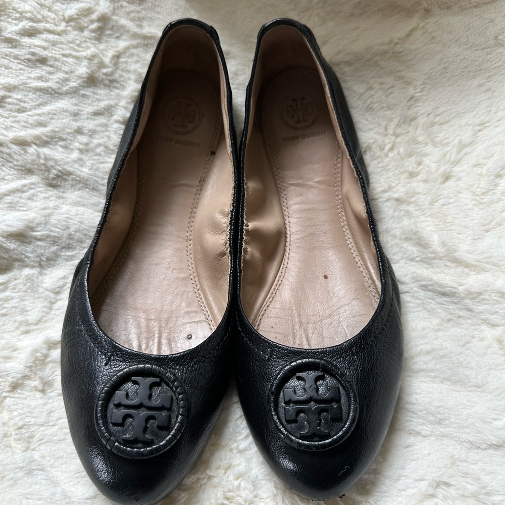 Tory Burch Black Leather Loafers